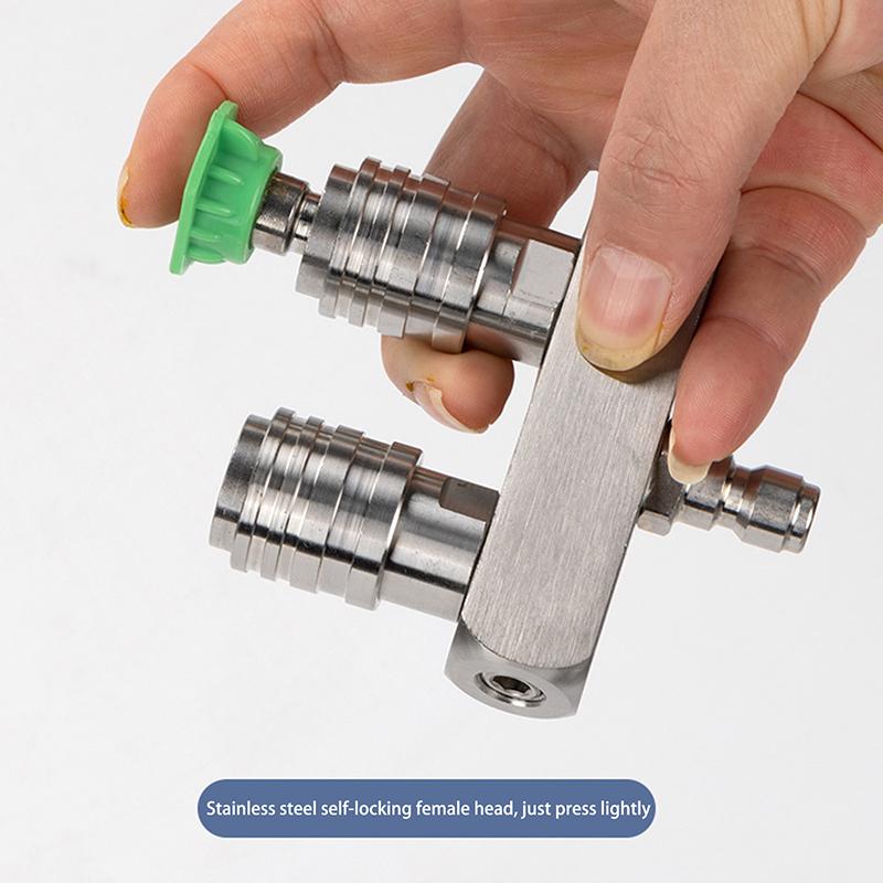 Doppelter Auto-Düsenadapterstab Schnellkupplung Doppelsprühanschluss Rotierende Düsen Auto Hochdruckreinigerpistole Autoreinigungswerkzeuge