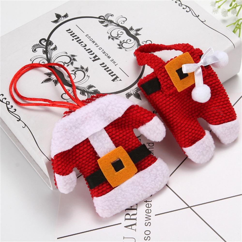 2Pcs New Year Chirstmas Tableware Holder Knife Fork Cutlery Set Skirt Pants Christmas Decorations for Home
