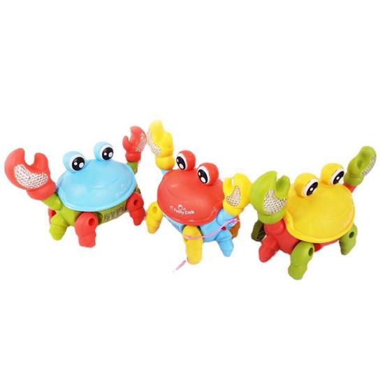 Electric Crab Toy Light And Music Battery Powered Pull String Cute Crab Walking Laterally Educational Interactive Toys Boys Girls Walking