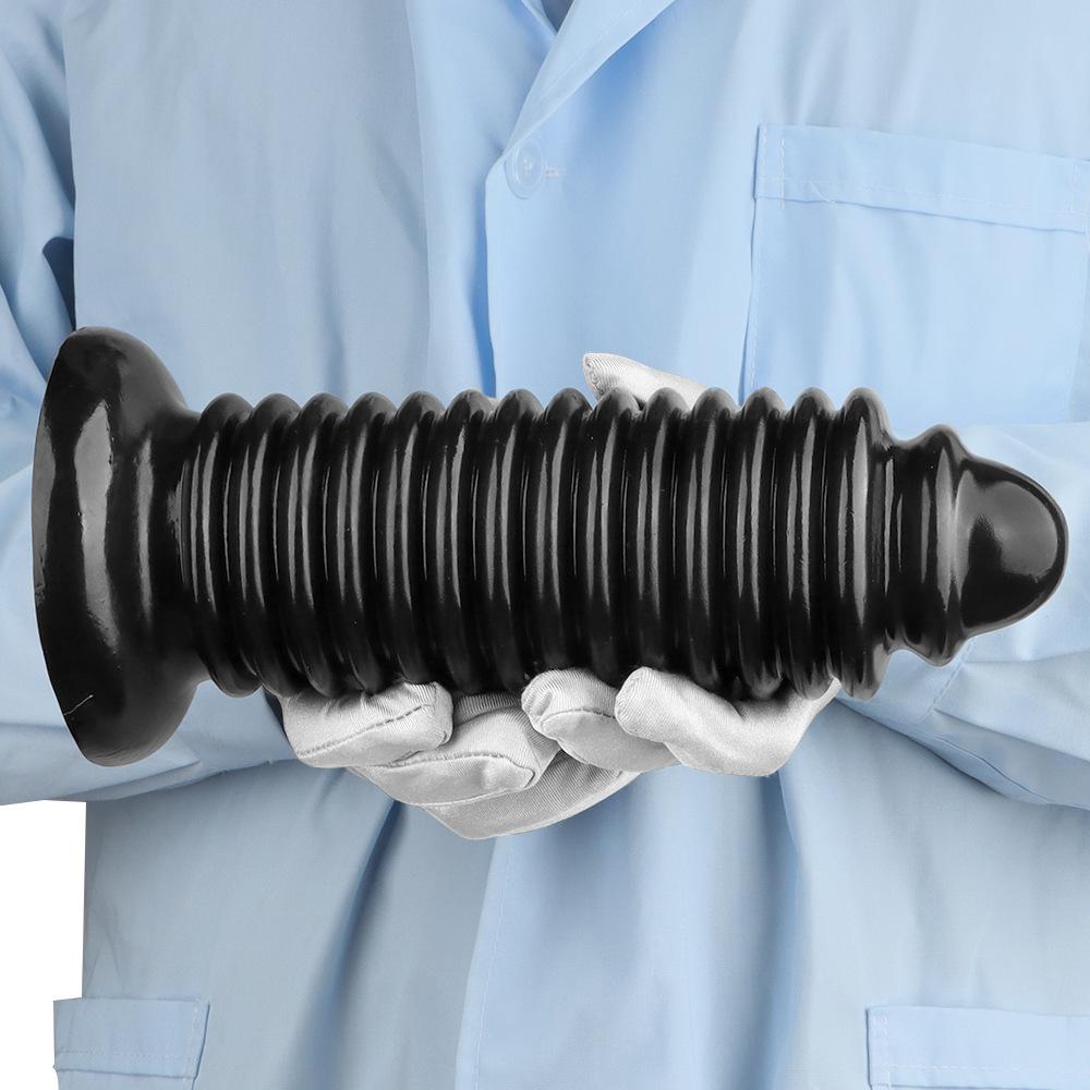 Black PVC Threaded Large Dildo Butt Plug Fisting Sex Toy Strap on Penis Big Dick Realistic Penis BDSM