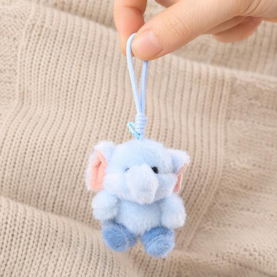 Yousheng Cute Pig Plush Keychain, Small Stuffed Animal Elephant Pendant for Bag Backpack Purse, Kawaii Cartoon Key Ring Charm, Gift for Girls Women