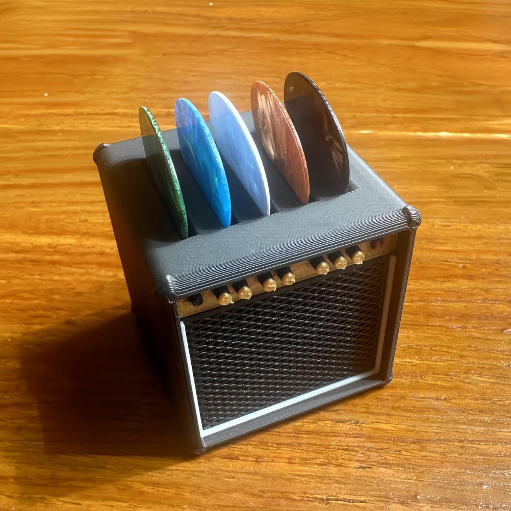 Guitar Pick Holder Guitar Speaker Model Pick Storage Box Portable Ukulele Guitar Pick Holder Guitarist Gift