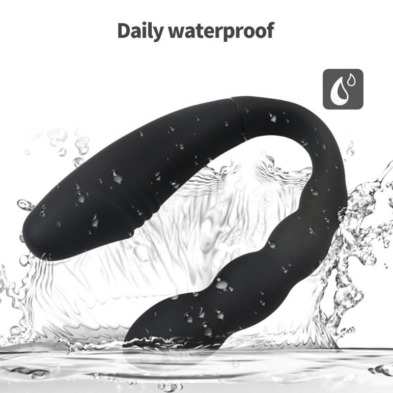 Prostate charging U-shaped double head vibration simulation masturbation silicone bead anal plug remote control jumping egg