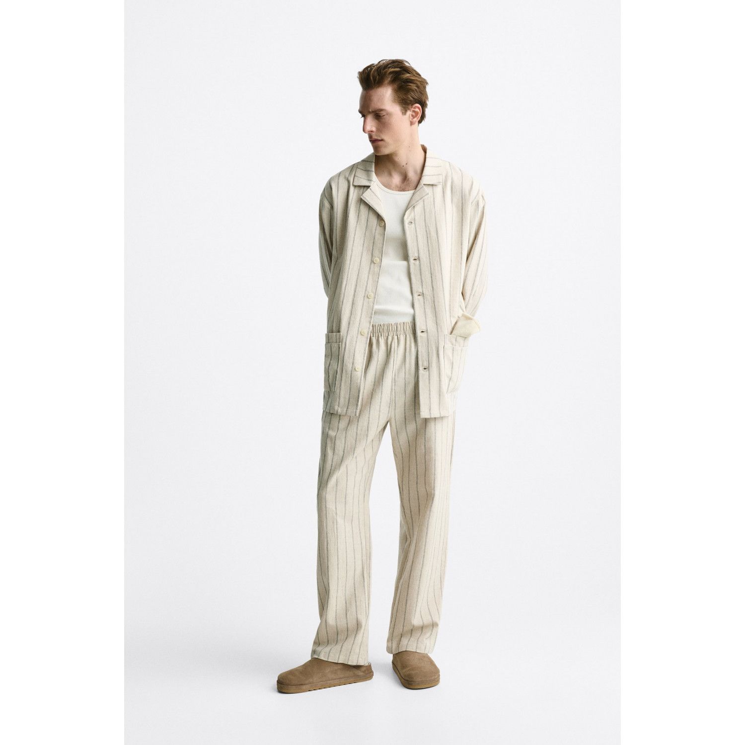 

STRIPED COTTON - LINEN TROUSERS