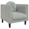 Armchair with Cushion Light Grey Velvet