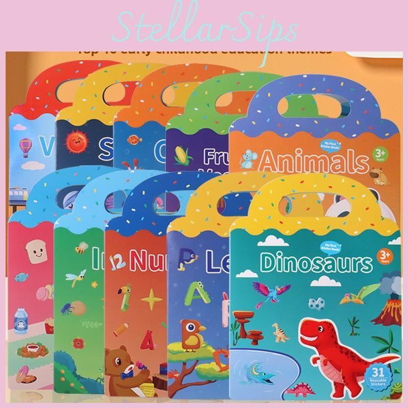 Educational Sticker Kids Book With Animal Dinosaur Pattern For Recognition Skill