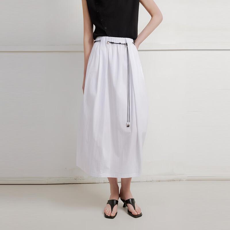 ELLE Women's French Petal Hem Midi Skirt