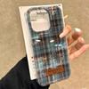 Winter Braun Gitter Muster Handyhülle für iphone 17 Air 16 15 14 13 11 12 Pro Max 7 8 Plus X XS XR SE 2022 2020 16e Hülle