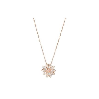 Ewige Blume Kristall Halskette Damen Halskette Rosa 5540973