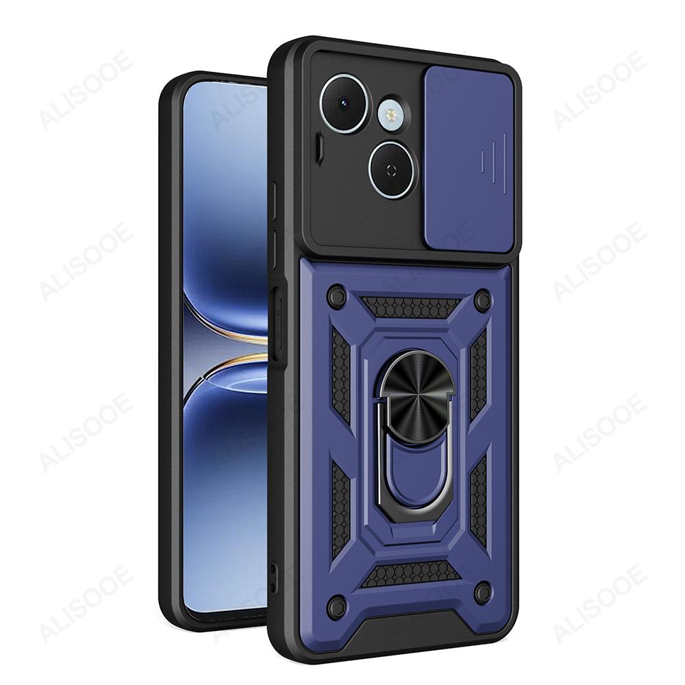 Armor Holder Funda for Tecno Spark 40C 4G Case Cover Slide Camera Protection Ring Stand Shockproof Back Capa Funda