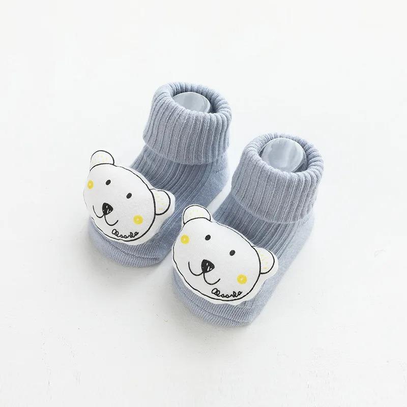 Cute Cartoon Animal Baby Socks Boys Girls Spring Autumn Soft Cotton Bear Cat Elephant Anti Slip Soled Newborn Toddler Socks New