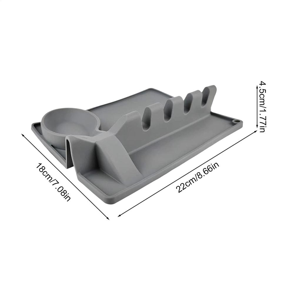 Spoon Rest Silicone Kitchen Brush Organizer Non-Slip Utensil Rest With Drip Pad For Soup Ladle Strainer Tweezers Tongs Home