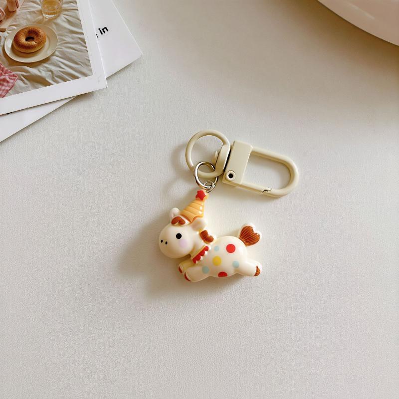 Cute Cartoon Pony Keychain Kawaii Year Of The Horse Decoration Creativity Horse Backpack Pendant Accessories  Year Gift