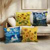 4-Pack Van Gogh Style Pillow Covers, Floral and Landscape Decorative Cushion Cases for Home, Office, Car and Outdoor Decor