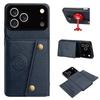 PU Leather Wallet Phone Case for iPhone 17 ProMax,17 Pro Multiple Card Slots Dual Metal Button Closure Shockproof Full‑Body Protective Cover