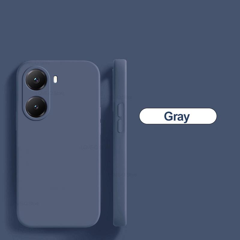 

Для Poco X 7 Pro Case Luxury Liquid Silicone Shockproof Phone Case For Xiaomi Poco X7 Pro Back Soft Cover For Poco X7 Pro сірий колір