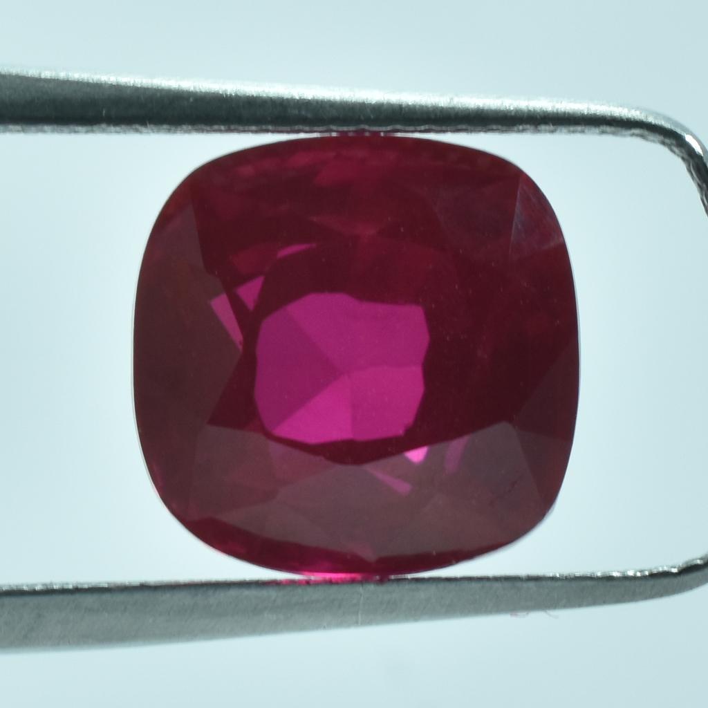 Red Ruby Square Cushion Shape 7.35 Carat CERTIFIED Natural Loose Gemstone SU-1188