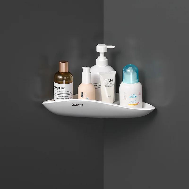 1 Piece Corner Bathroom Storage Rack Shampoo and Cosmetics Storage Rack Wall Mounted Bathroom Accessory