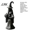 Retro Style Halloween Room Decor Pumpkin Witch Ornament, Gothic Tabletop Figurine, Spooky Party Table Centerpiece PLA Statue for Home Bookshelf Office