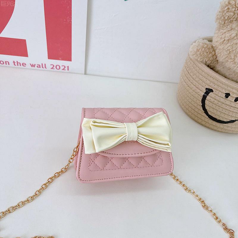 Fashionable Mini Pu Crossbody Bag For Kids With Stylish Bow And Waterproof Features