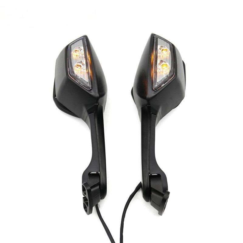 LED Turn Signal Motorcycle Rearview Mirror for Kawasaki Ninja 400/650/ZX10R Honda CBR600RR/1000RR, Sportbike Folding Wing Mirror