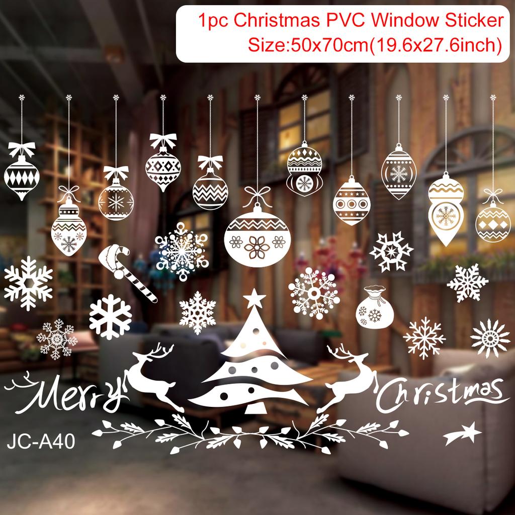 Cartoon Christmas Window Glass Stickers 2025 Christmas Decoration for Home Living Room Wall Decor 2025 Happy New Year Stickers