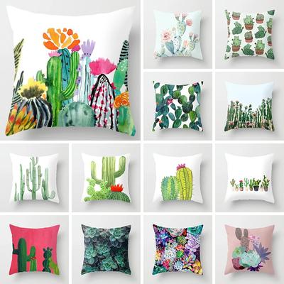 Nordic Style Tropical Plant Cactus Pattern Cushion Cover Sofa Car Office Pillowcase Home Decor