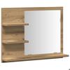 VidaXL Armoire à miroir salle de bain chêne artisanal 60x10,5x45 cm, étagère à miroir, miroir avec étagère, étagère de 856256