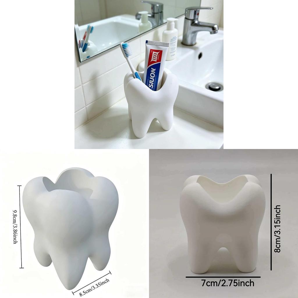 Modern Minimalist Tooth Shaped Pen Holder With 3d Printing For Office Desk Decor