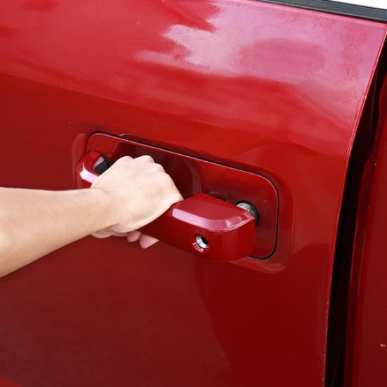 4PCS Door Handles COVER TRIM DECOR For Ford F150 15-20 Crew Cab Accessories RED