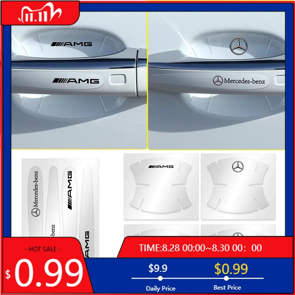 GLC GLB 8pcs Transparent Car Door Handle Protector Film Anti Scratch Stickers For Mercedes Benz AMG W212 W108 W124 W204 W205 W2