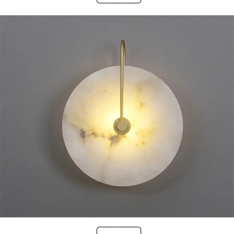 Nordic Wall Sconces Light Fixture Led Marble Moon Bedside Lamp Interior Indoor Lighting Home Bedroom Decor Modern Hotel Simple