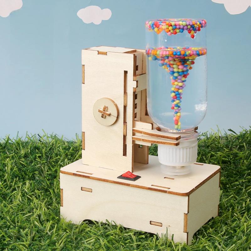 1 Set Diy Wooden Vortex Handcrafted Assembly Toys Children'S Science And Education Experiment Models Kids Gifts