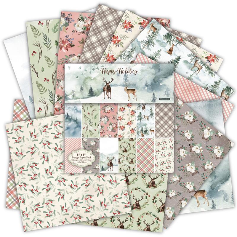 Winter Theme Animals Pattern Paper 9 Styles 24 Sheets DIY Photo Album Scrapbook  Journal Account Card Background  6 Inch