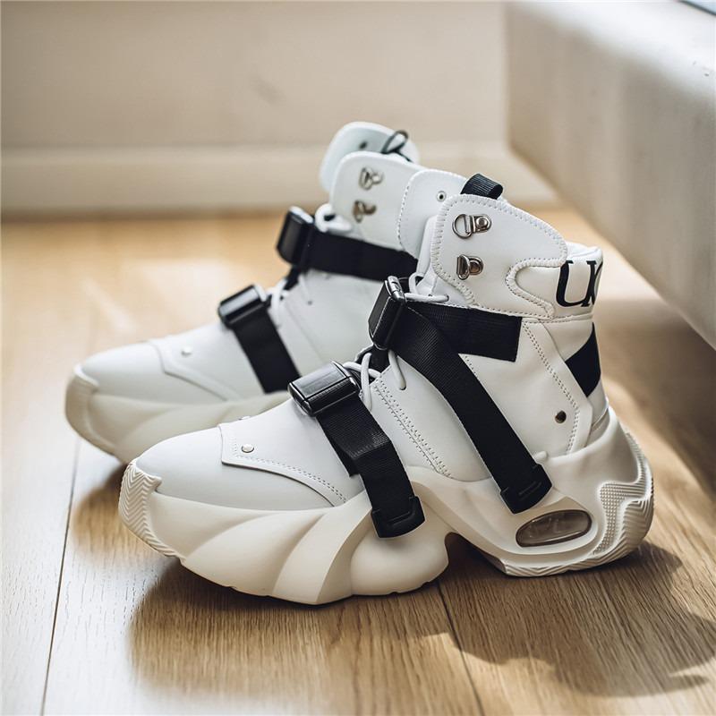 Air Cushion Daddy Men's Shoes Platform Martin Boots New Breathable Sports Leisure Invisible Height Boots