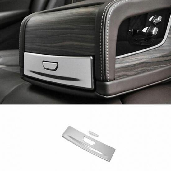Silver Steel Central Console Armrest Box Strip Trim For BMW 5 Series G30 2018-22