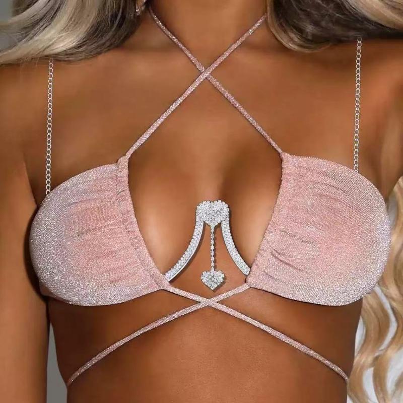 Verspielte Unterwäsche, neue Modelle, eine Vielzahl von Anzugaccessoires, Damenanhänger in Herzform, integrierte Strass-Bruststütze, sexy Körper