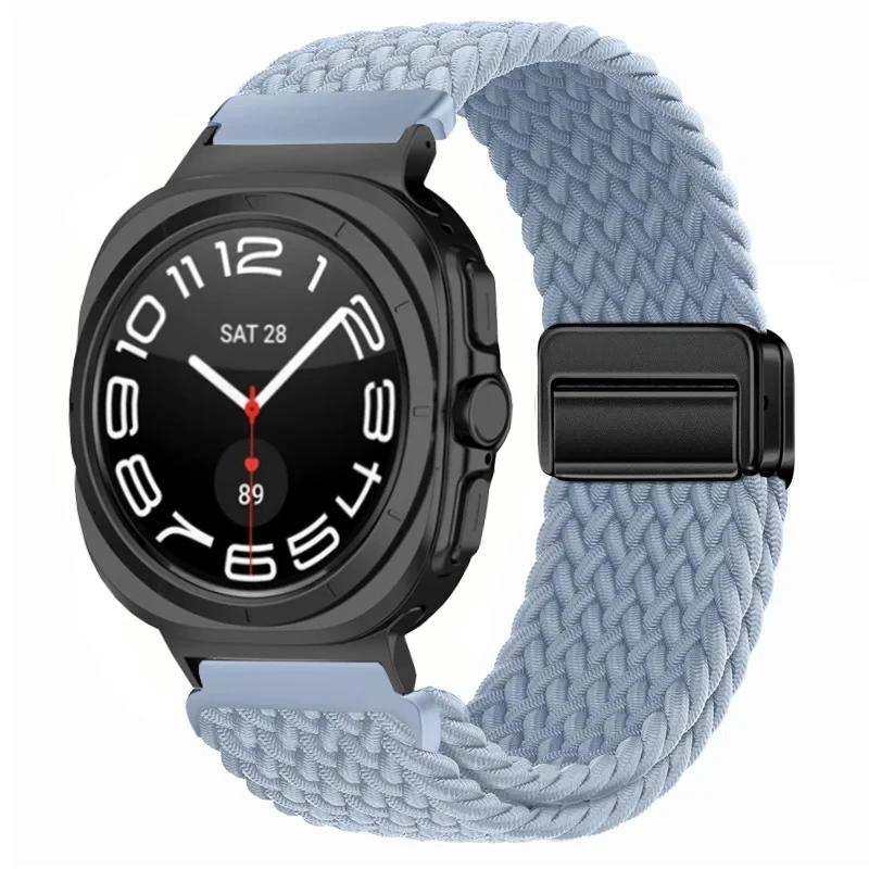 Gevlochten Nylon Lusband Voor Samsung Galaxy Watch Ultra 47mm Magnetische Armband Polsband voor Galaxy Watch 8 Ultra 2026 47mm Band