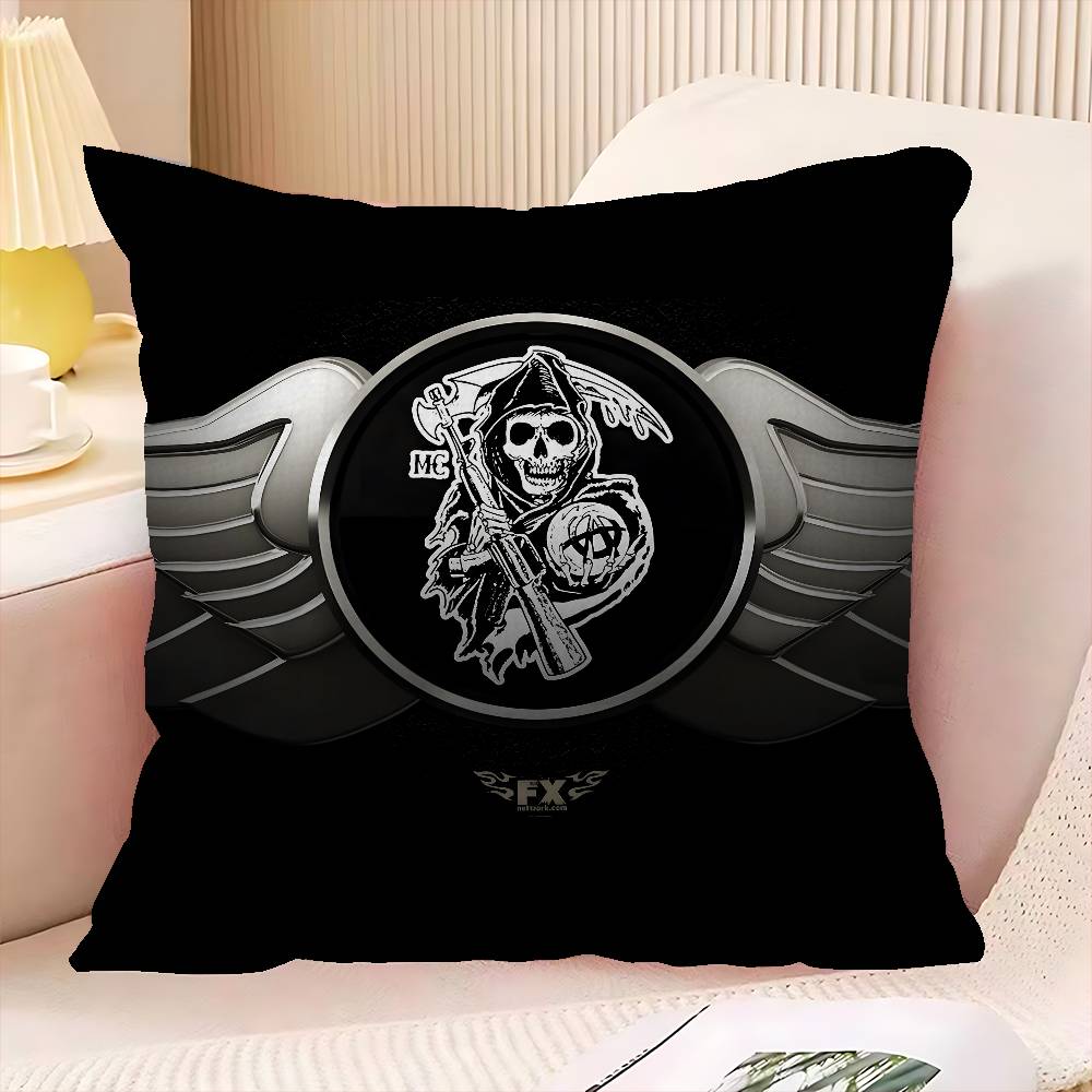 SSons OOf AAnarchy TV Office Cushion Pillowcase Car Cushion CoverXCM Lumbar Pillowcase Sofa Pillowcover