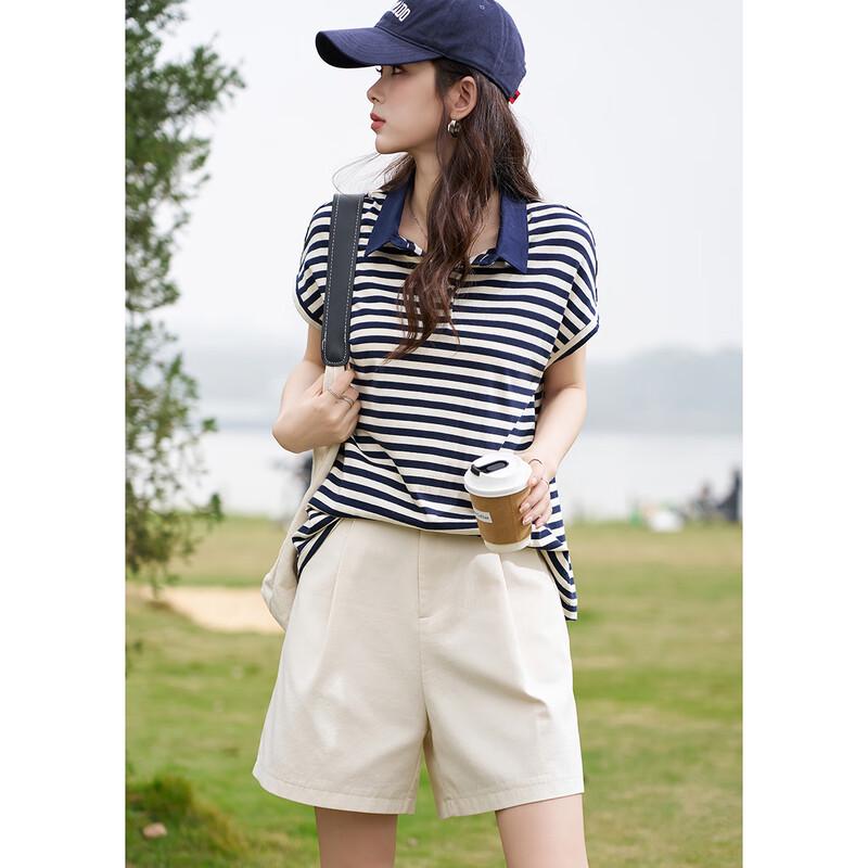 Demana Women's Striped Polo T-Shirt