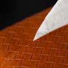 Yousheng PU Leather Tissue Box, with Smooth Paper Outlet Opening, Soft Rounded Weaving Surface Tissue Holder for Home