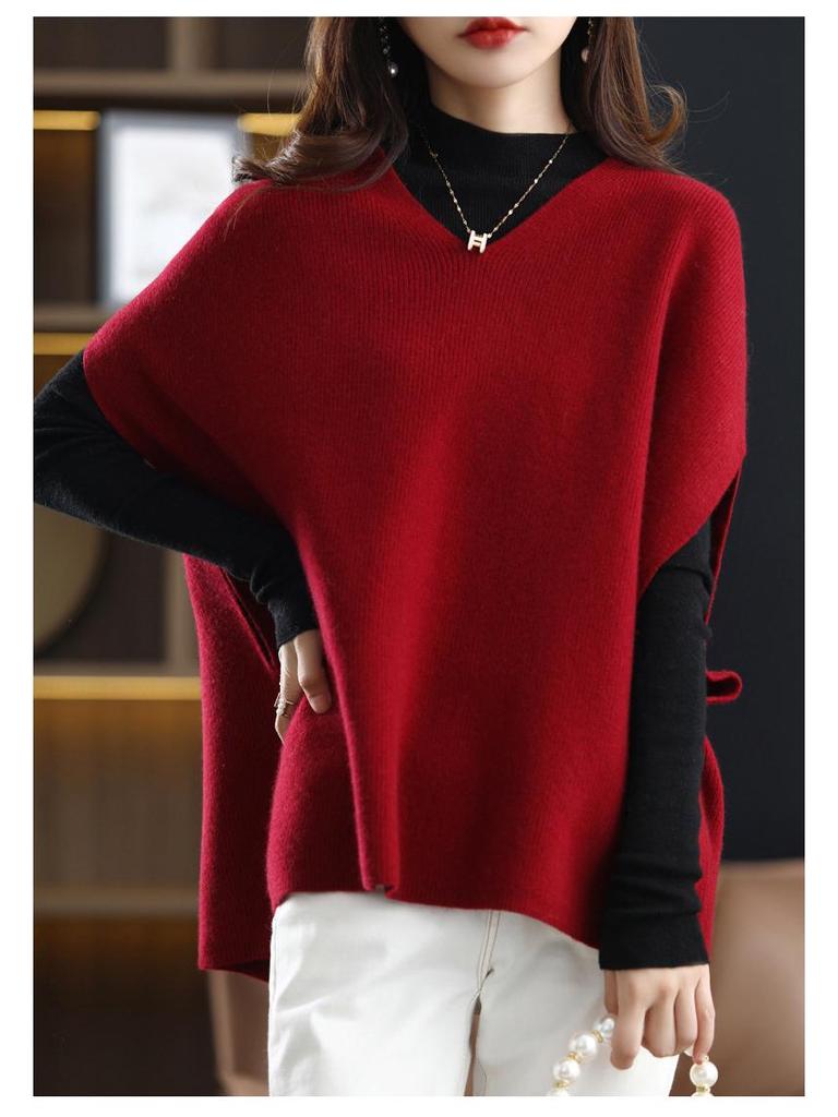 Women's V-Neck Knitted Sleeveless Vest - Autumn/Winter 2025 Loose Cardigan Sweater