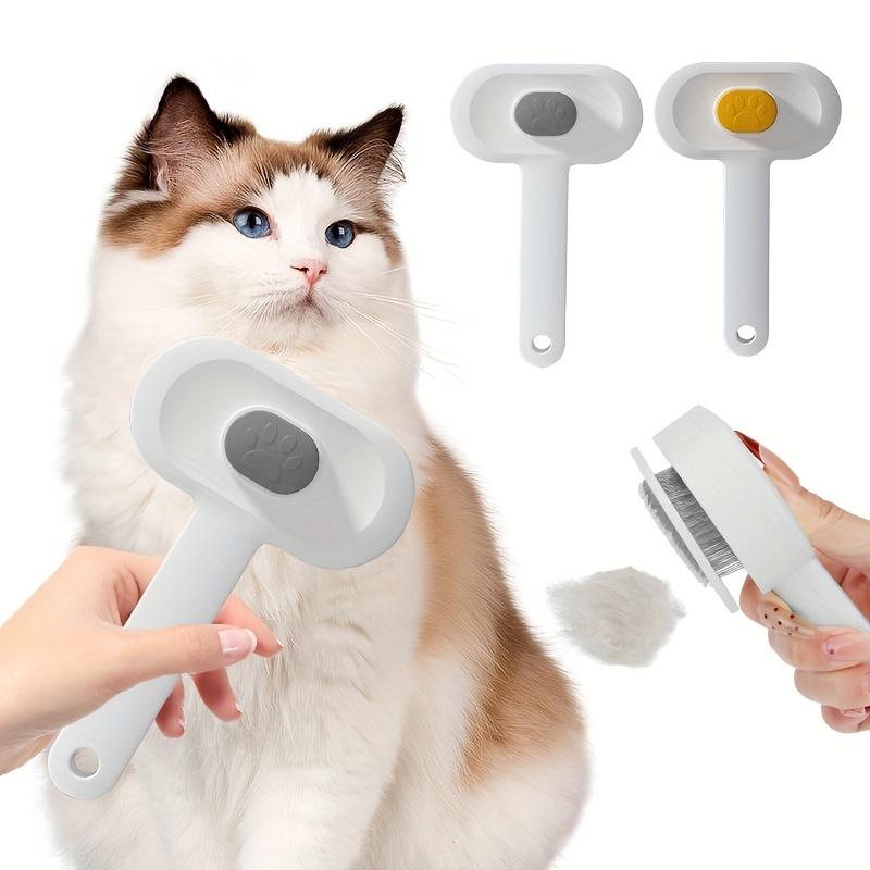 Самоочищающаяся щетка для собак с одной кнопкой, автоматический удалитель шерсти домашних животных, расческа-массажер для ухода за кошками, собаками, товары для питомцев оранжевый