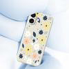 For iPhone 17 Case Colorful Floral Blue Leaves Pattern Printing Straight Edge TPU Phone Back Cover
