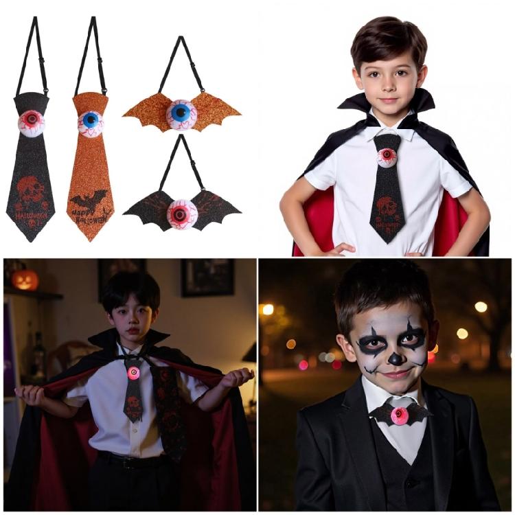 LED Power Glowing Eyeball Necktie For Halloween Costume Theme Parties And Special Event Photography Neckwear Accessory