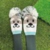 Protective Case Wood Golf Covers Schnauzer Designed Golf Knitted Sock Covers  for Fairway