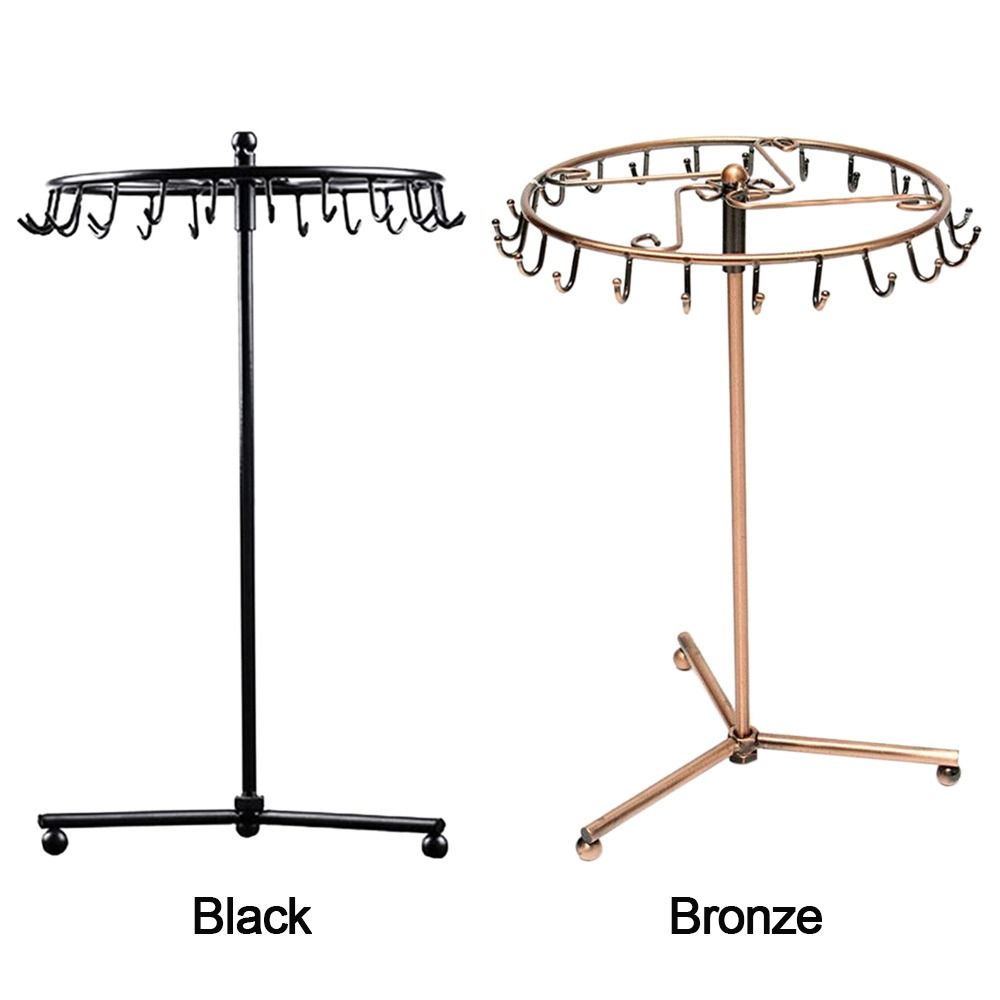 Metal Rotating Jewelry Stand 2Colors Earrings Display Rack New Jewelry Hanging Shelf  Home Goods