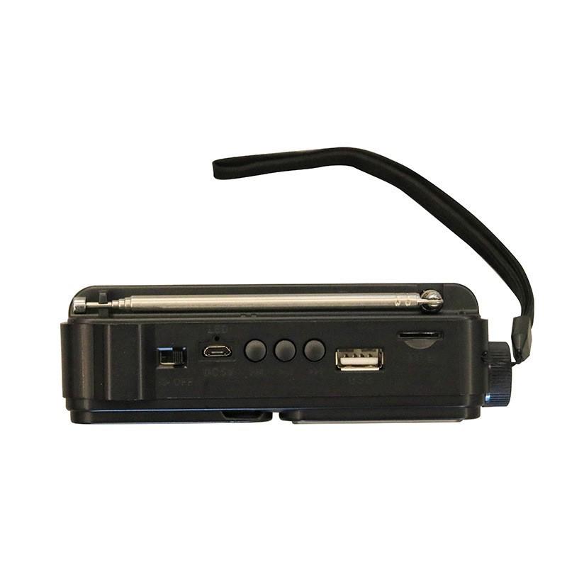 Solar-Powered Bluetooth Speaker with FM Radio, Card Slot, USB, and Multi-band Antenna