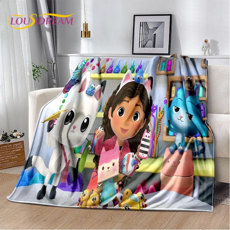 Cartoon Cute Gabbys Dollhouse Girl Soft Blankets,Keep Warm Throw Blanket Comfortable Blanket for Picnic Beds Sofa Home Bedroom