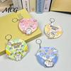 Colorful Keychain Pendant Pendant, Cartoon Macaron Patterns Key Chain with Metal Ring, Press Spin Dice Wheel Mini Games Educational Toy, Portable